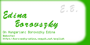 edina borovszky business card